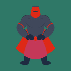 Man superhero . Superhero Standing . Icon in Flat style