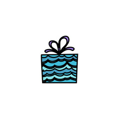 Gift box with black outline.