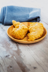 fried chicken wings on table