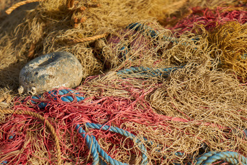 old fishing net close up