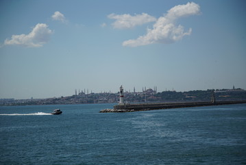 istanbul iconic historical maiden's tower, topkapi palace, hagia shopia, suleymaniye mosque