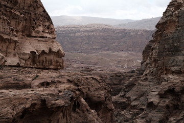 view of canyon in Jordan Petra