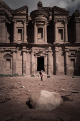 a person standing in front of Petra 