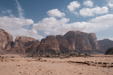 wadi rum mountains. mountains in the desert