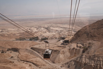 cable car in desert. cable car in Dead Sea in Israel 