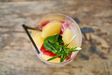 cold cocktail made from fresh fruit