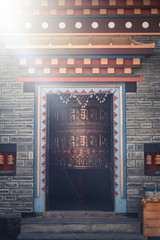 a praying wheel in nepal