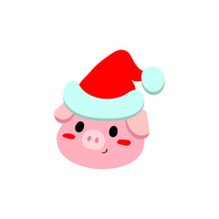 Flat illustration, New Year pig.