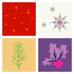 Set of snowflake icon. sign design. red background