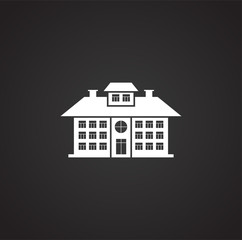 Real estate icon on background for graphic and web design. Simple illustration. Internet concept symbol for website button or mobile app.