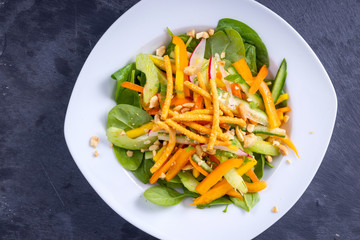 healthy asian thai vegetable salad plate