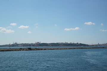 istanbul seascape and seagulls