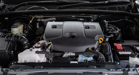 Detail of new car engine