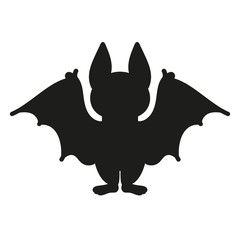 Cute bat silhouette. Vector Illustration.
