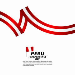Obraz premium Peru Independence Day Celebration Vector Template Design Illustration