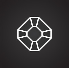 Gemstone icon on background for graphic and web design. Simple illustration. Internet concept symbol for website button or mobile app.