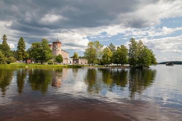 Fototapeta na wymiar Savonlinna, Finland - Olavinlinna castle