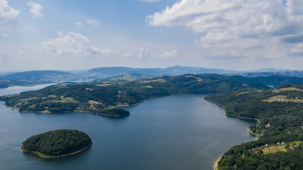 Jezioro rożnowskie - panorama - obrazy, fototapety, plakaty