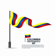 Colombia Independence Day Celebration Vector Template Design Illustration