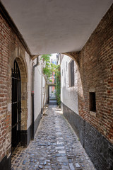 Obraz premium Cozy buildings in residential zone of Brussels