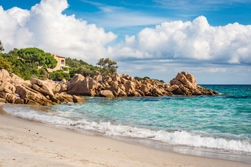 Capriccioli beach in Sardinia, Italy.