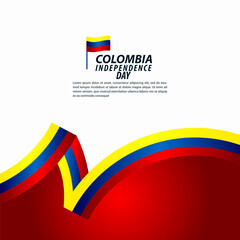 Colombia Independence Day Celebration Vector Template Design Illustration