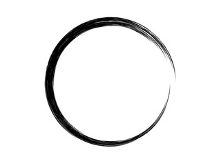 Grunge circle made of black ink.Grunge art circle made of black paint.