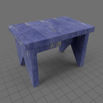 Wooden footstool