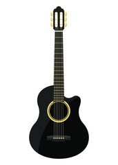 Obraz na płótnie Canvas Stylish classical guitar vector design illustration isolated on white background