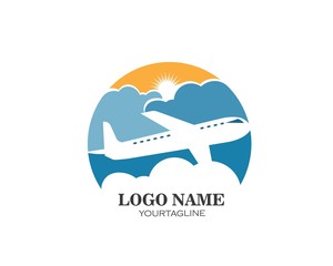 Fototapeta premium plane logo vector icon illustration design