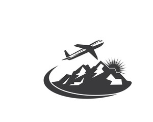 plane logo vector icon illustration design