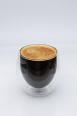 cup of espresso coffee on white background