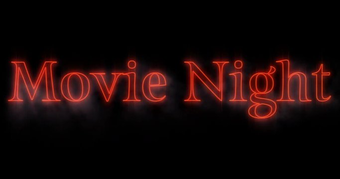 Emerging red Movie Night neon billboard 4k