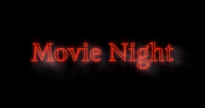 Emerging orange Movie Night neon billboard 4k