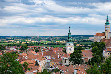 Historical town Mikulov in Moravia Czech Republic.