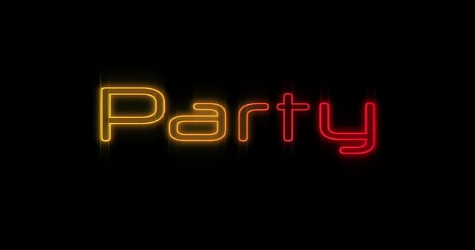 Emerging yellow and red Party neon billboard 4k