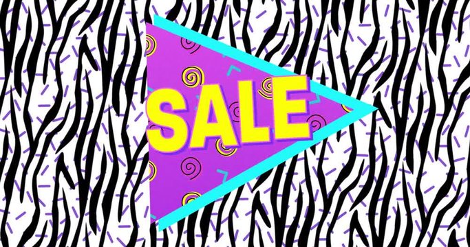 Bold Sale Advertisement in Retro Eighties Style 4k