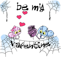 Two vector spiders on web