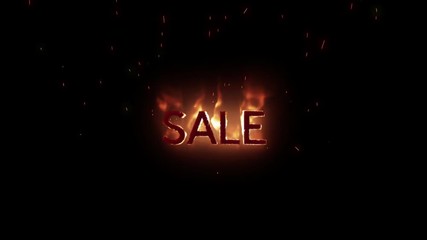 Sale text appearing on fire