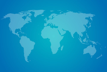 Fototapeta na wymiar Blue world map on blue background