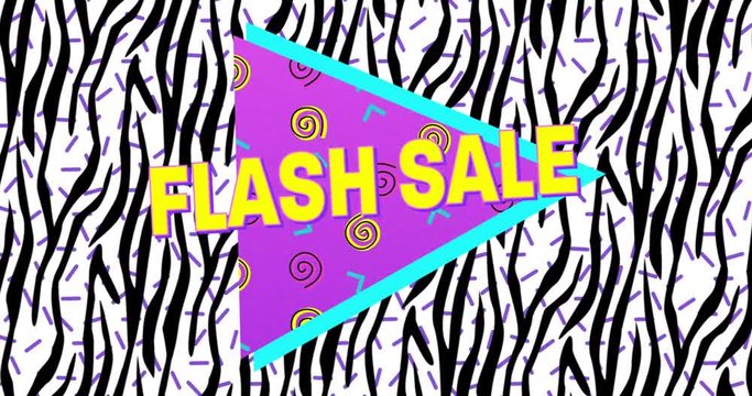 Bold Flash Sale Advertisement in Retro Eighties Style 4k