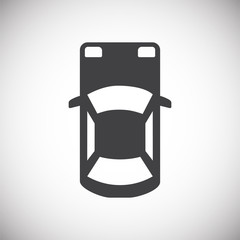 Car top view icon on background for graphic and web design. Simple illustration. Internet concept symbol for website button or mobile app.