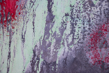 Red and green paint smear grunge vintage rough texture background