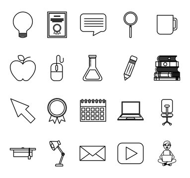 bundle of education set icons