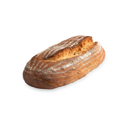 bread made of wheat and rye flour, isolated on white background