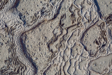 abstract white background with stone outer ripples of calcium in Pamukkale