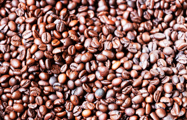 Close-up photos of coffee beans for the background