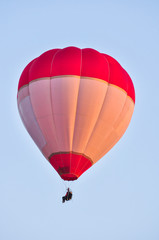 Colorful Hot Air Balloons in Flight over blue sky