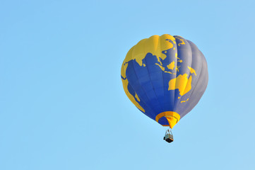 Colorful Hot Air Balloons in Flight over blue sky