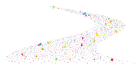 Abstract flying confetti.